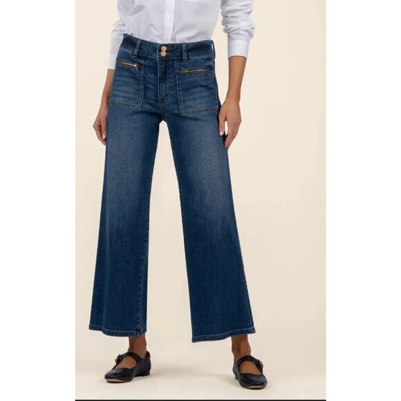 KUT From The Kloth Meg Wide Waistband Wide-Leg Jeans - Picture 4 of 9